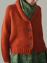 JFN Red Vintage Cotton-Blend Buttoned Knit coat