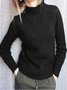 JFN Deep Green Turtleneck Cotton-Blend Vintage Shirt & Top