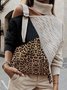 Leopard Paneled Off Shoulder Sweater Pullovers Jumpers