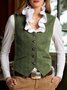 Gray Gingham Vintage Sleeveless Jackets