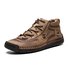 Menico Men Hand Stitching Vintage Microfiber Leather Lace Up Comfy Soft Ankle Boots