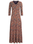 Red Casual Floral Cotton Dress