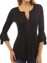 Women's Dressy Tunic for Legging Henry Collar Plain Long Blouse