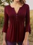 Women's Dressy Tunic for Legging Henry Collar Plain Long Blouse