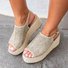 Women's Platform Weaving Peep Toe Buckle Sandals