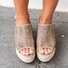 Women's Platform Weaving Peep Toe Buckle Sandals