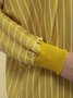 Stripes V Neck Casual Long Sleeve Blouses