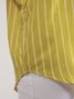 Stripes V Neck Casual Long Sleeve Blouses