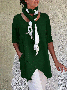 Linen Crew Neck Half Sleeve Solid Shirt & Blouses