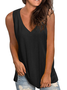 JFN V Neck Solid Causal Tank Top
