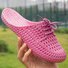 Hollow-Out Pvc Flat Heel Slippers