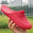 Hollow-Out Pvc Flat Heel Slippers