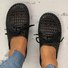 Hollow-Out Pvc Flat Heel Slippers