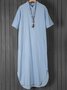 V Neck Women Summer Weaving Dress Shift Linen Weaving Dress