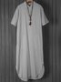 V Neck Women Summer Weaving Dress Shift Linen Weaving Dress