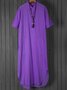 V Neck Women Summer Weaving Dress Shift Linen Weaving Dress
