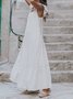 Boho Holiday Ruffled A-Line V neck Weaving Dress