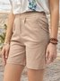 Women Zipper Cotton Casual Shorts