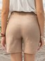 Women Zipper Cotton Casual Shorts