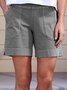 JFN Cotton & Linen Solid Pocketed Casual Shorts