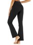 JFN Sport Pocketed Crossover Flare Leggings Causal Yoga Pants