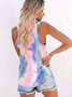 As Picture Cotton-Blend Printed Casual Tanks & Camis