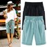 Women Pockets Cotton-Blend Casual Pants With Shorts Pants