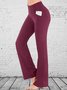 JFN Sport Pocketed Crossover Flare Leggings Causal Yoga Pants