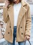 Women Casual Long Sleeve Shawl Collar Basic Fleece Teddy Bear Jacket Coat
