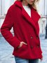 Women Casual Long Sleeve Shawl Collar Basic Fleece Teddy Bear Jacket Coat
