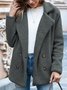 Women Casual Long Sleeve Shawl Collar Basic Fleece Teddy Bear Jacket Coat
