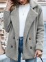 Women Casual Long Sleeve Shawl Collar Basic Fleece Teddy Bear Jacket Coat