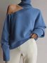 Long Sleeve Casual Cold Shoulder Sweater