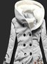 Casual Long Sleeve Hoodie Color-Block Knit coat