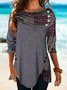 JFN Asymmetrical Cowl Neck Casual Tunic Top