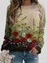 JFN Crew Neck Floral Casual Sweatshirt