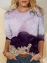 JFN Crew Neck Colorblock Casual Sweatshirt