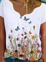 Floral Floral-Print Casual Short Sleeve T-shirt