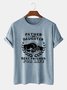 Crew Neck Cotton-Blend Cartoon Tee T-shirt