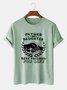 Crew Neck Cotton-Blend Cartoon Tee T-shirt