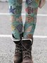 Abstract Floral-Print Leggings