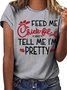 Women's Short Sleeve Tee T-shirt Summer Letter Cotton Crew Neck Daily Going Out Casual Top