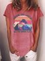 Women's Short Sleeve Tee T-shirt Summer Letter Cotton-Blend Crew Neck Daily Going Out Casual Top