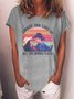 Women's Short Sleeve Tee T-shirt Summer Letter Cotton-Blend Crew Neck Daily Going Out Casual Top