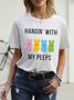 Women's Printed Short Sleeve Tee T-shirt Crew Neck Casual Summer Top