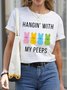 Women's Printed Short Sleeve Tee T-shirt Crew Neck Casual Summer Top