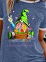 Women's Letter Short Sleeve Tee T-shirt Crew Neck Casual Summer Top
