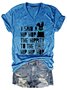 Women's Letter Short Sleeve Tee T-shirt V Neck Casual Summer Top