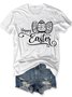 Women's Letter Short Sleeve Tee T-shirt Crew Neck Casual Summer Top