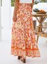 Fashion Holiday Floral Print Casual Skirt